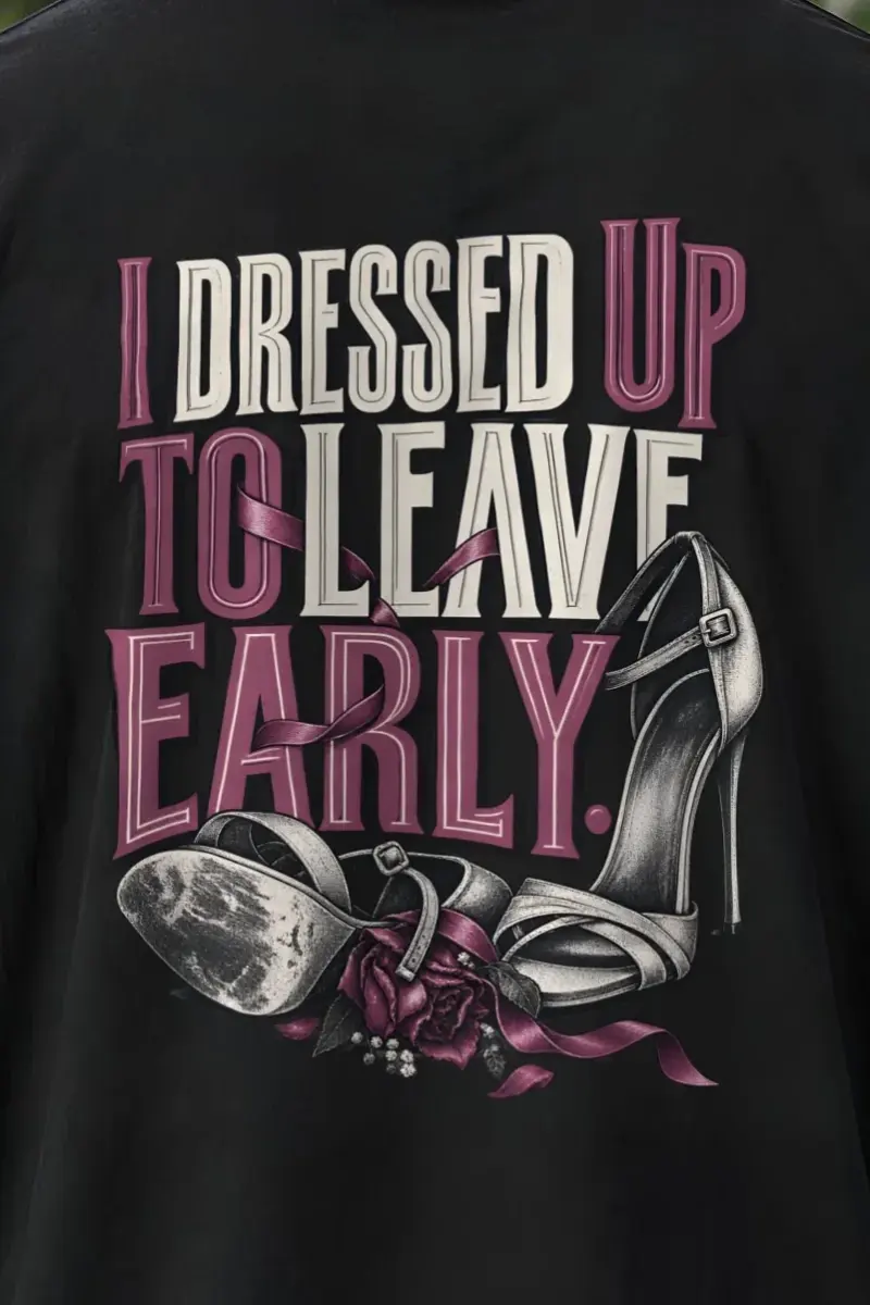 "Ribbon And Stiletto Sandals" Men’s Oversized Heavyweight Crewneck T-Shirt - the graphic up close