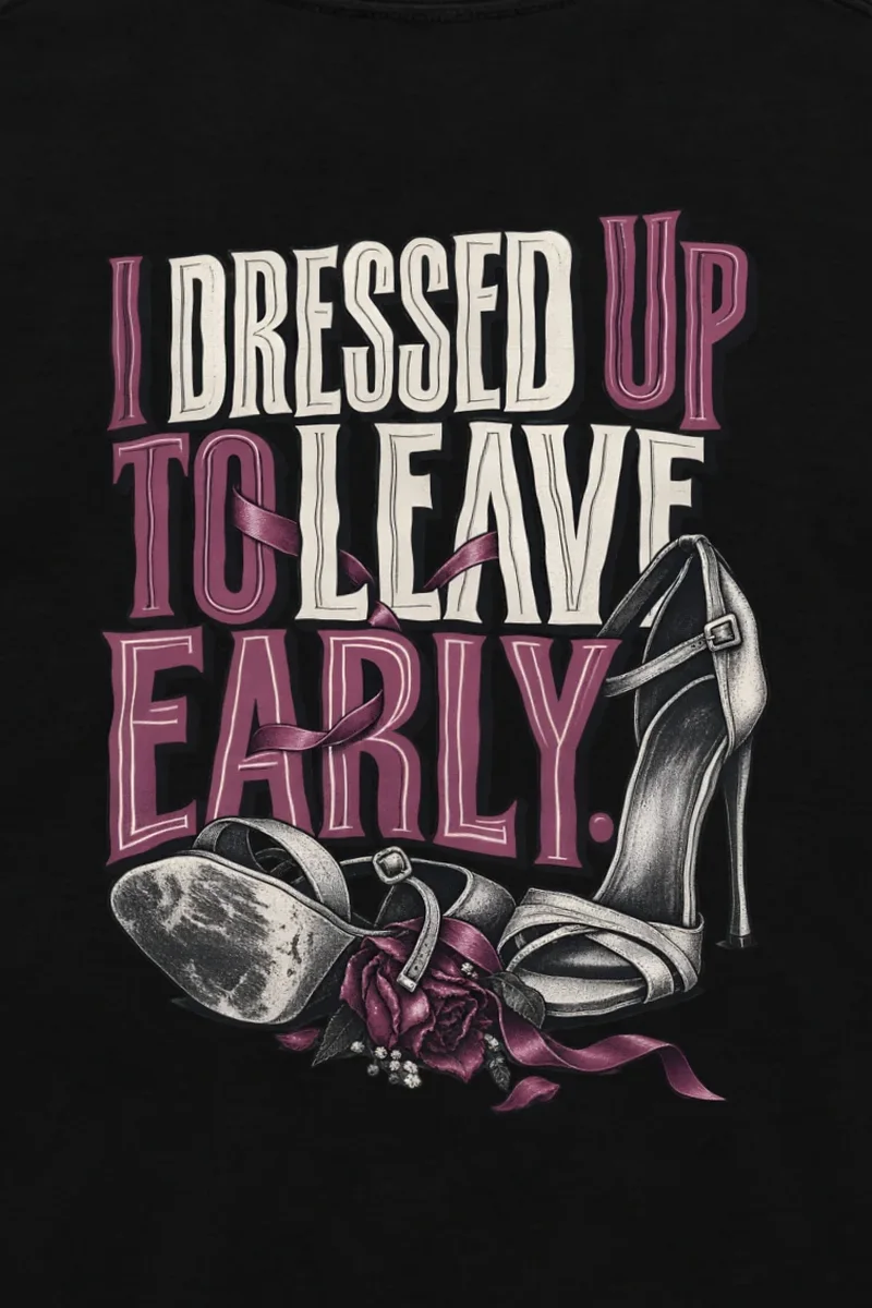 "Ribbon And Stiletto Sandals" Unisex Longsleeve T-shirt - the graphic up close