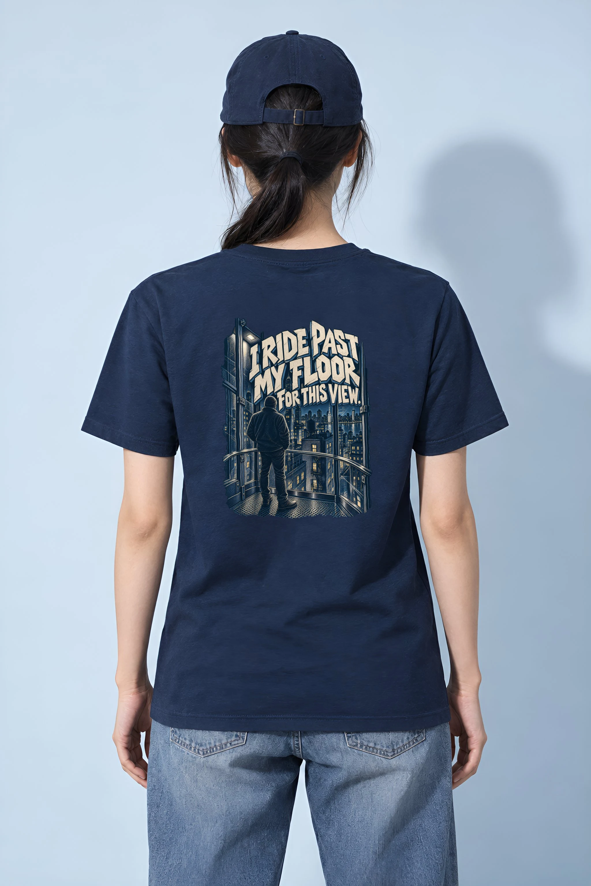 "Ride Past My Floor" Heavyweight Unisex Crewneck T-shirt
