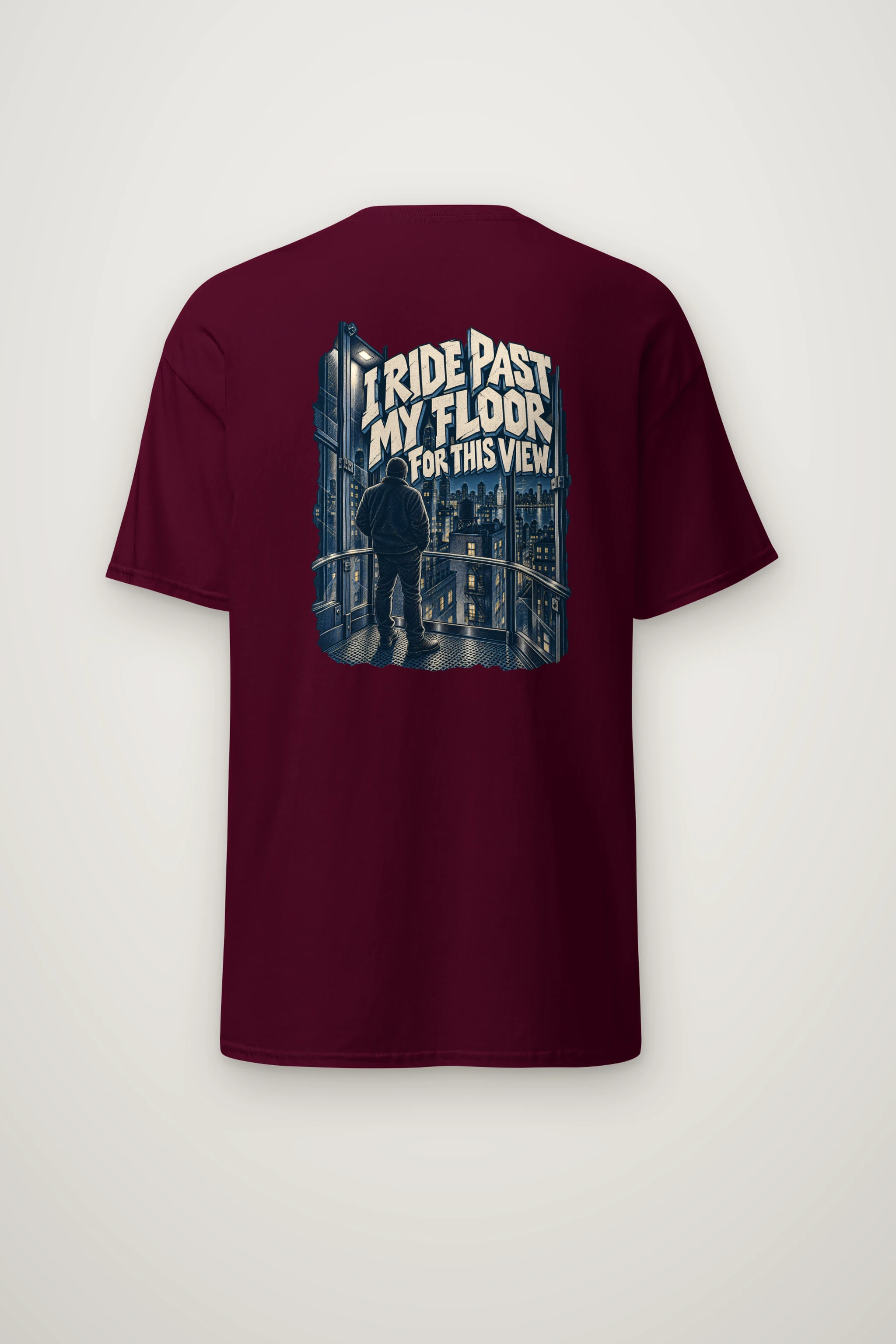 "Ride Past My Floor" Heavyweight Unisex Crewneck T-shirt