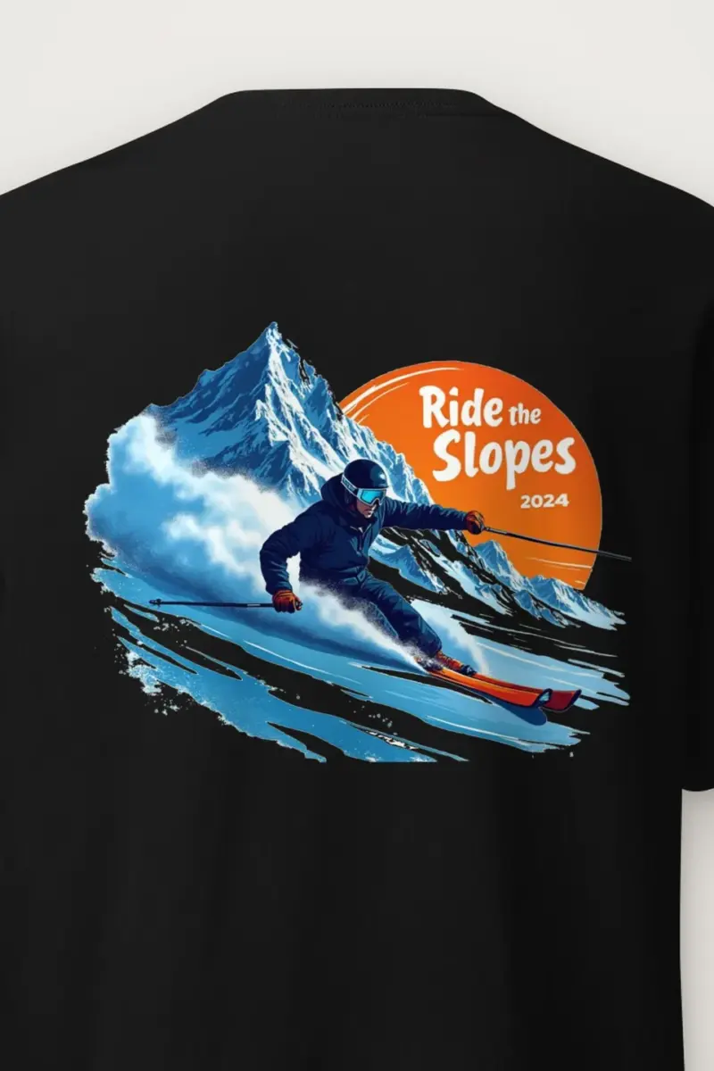 "Ride The Slopes" Heavyweight Unisex Crewneck T-shirt