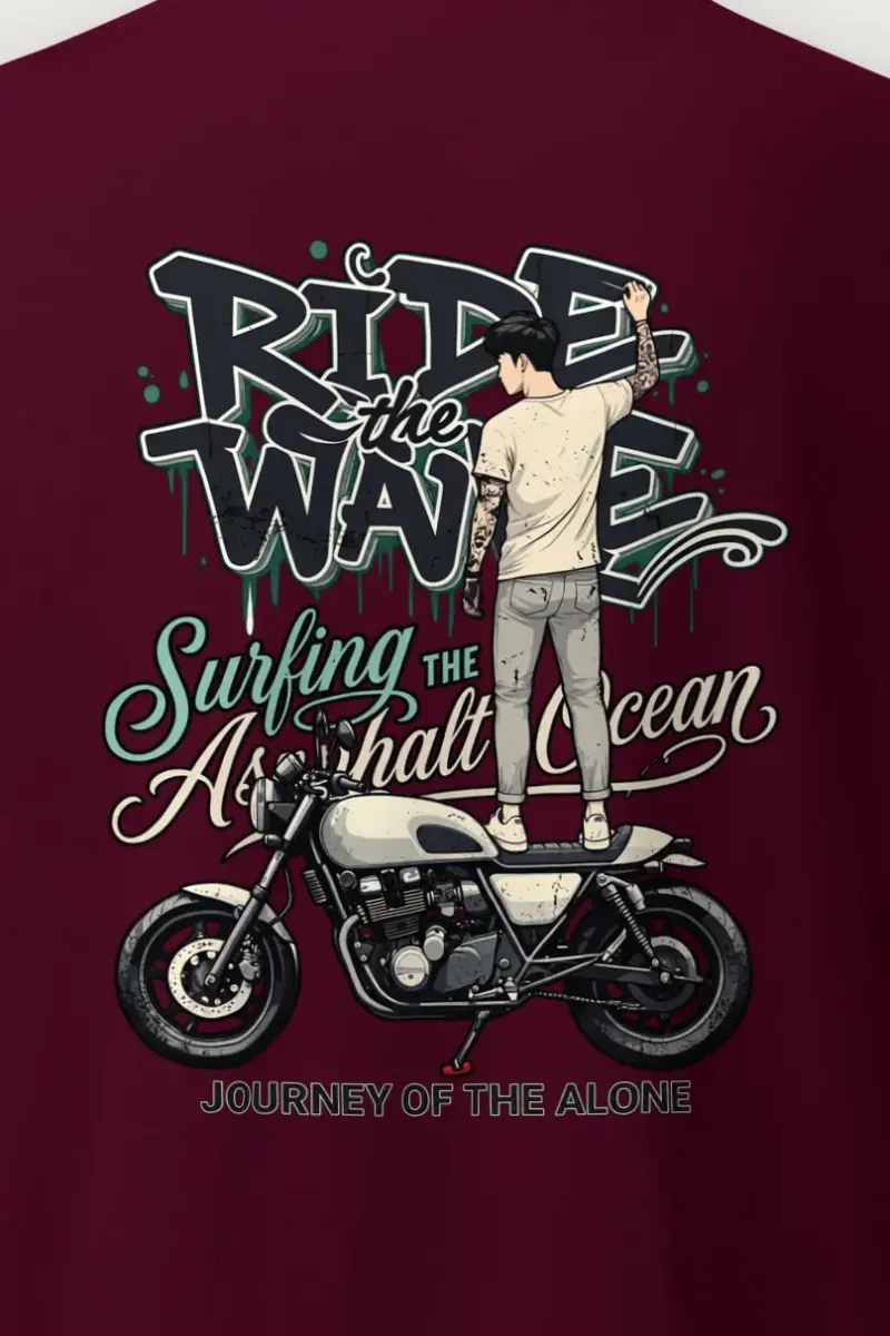 "Ride The Wave" Heavyweight Unisex Crewneck T-shirt