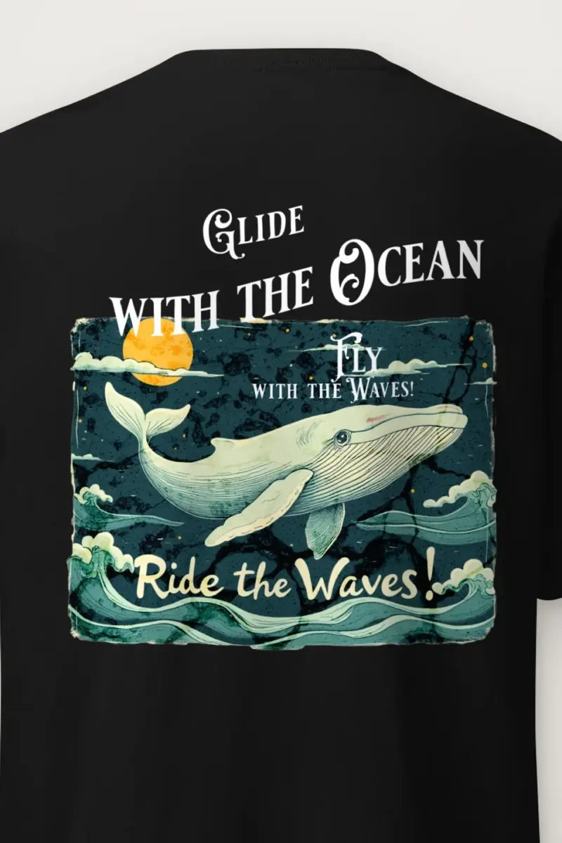 "Ride The Waves" Heavyweight Unisex Crewneck T-shirt