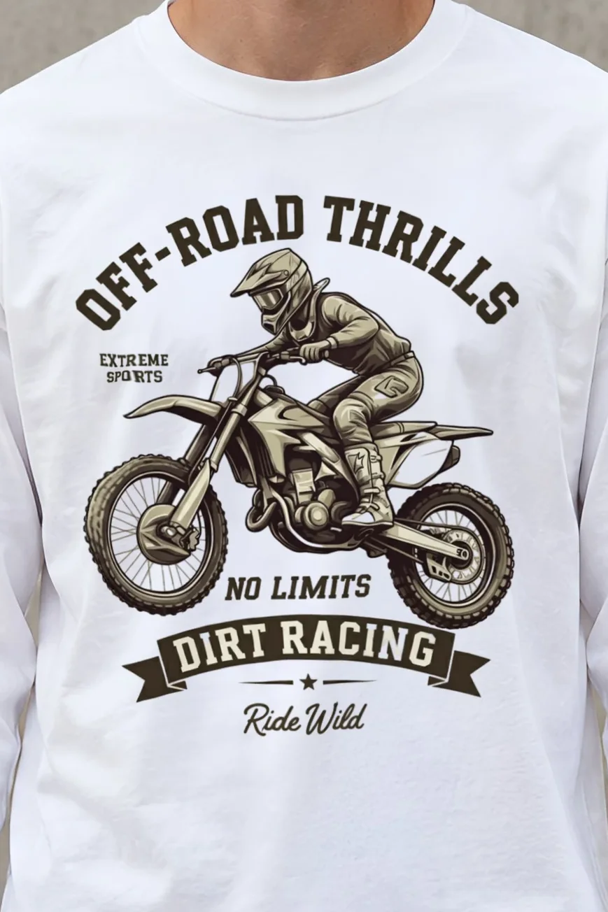 "Ride Wild" Unisex Longsleeve T-shirt - the graphic up close