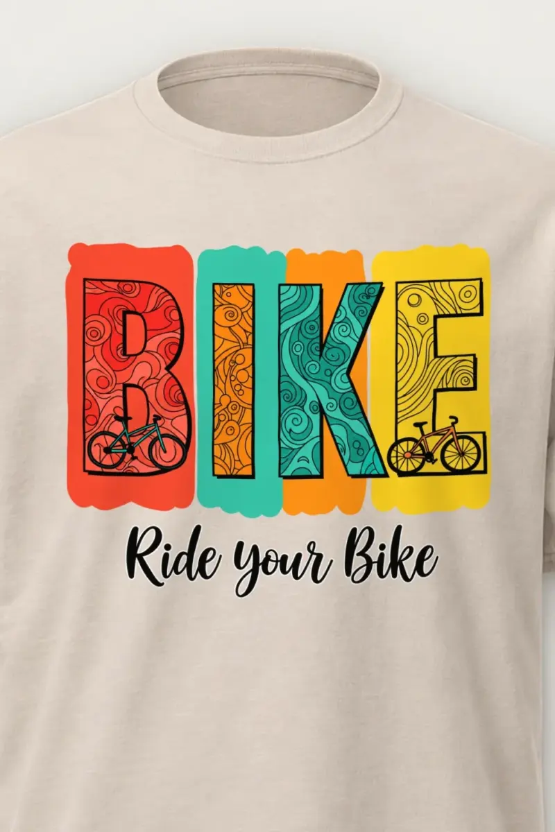 "Ride Your Bike" Heavyweight Unisex Crewneck T-shirt
