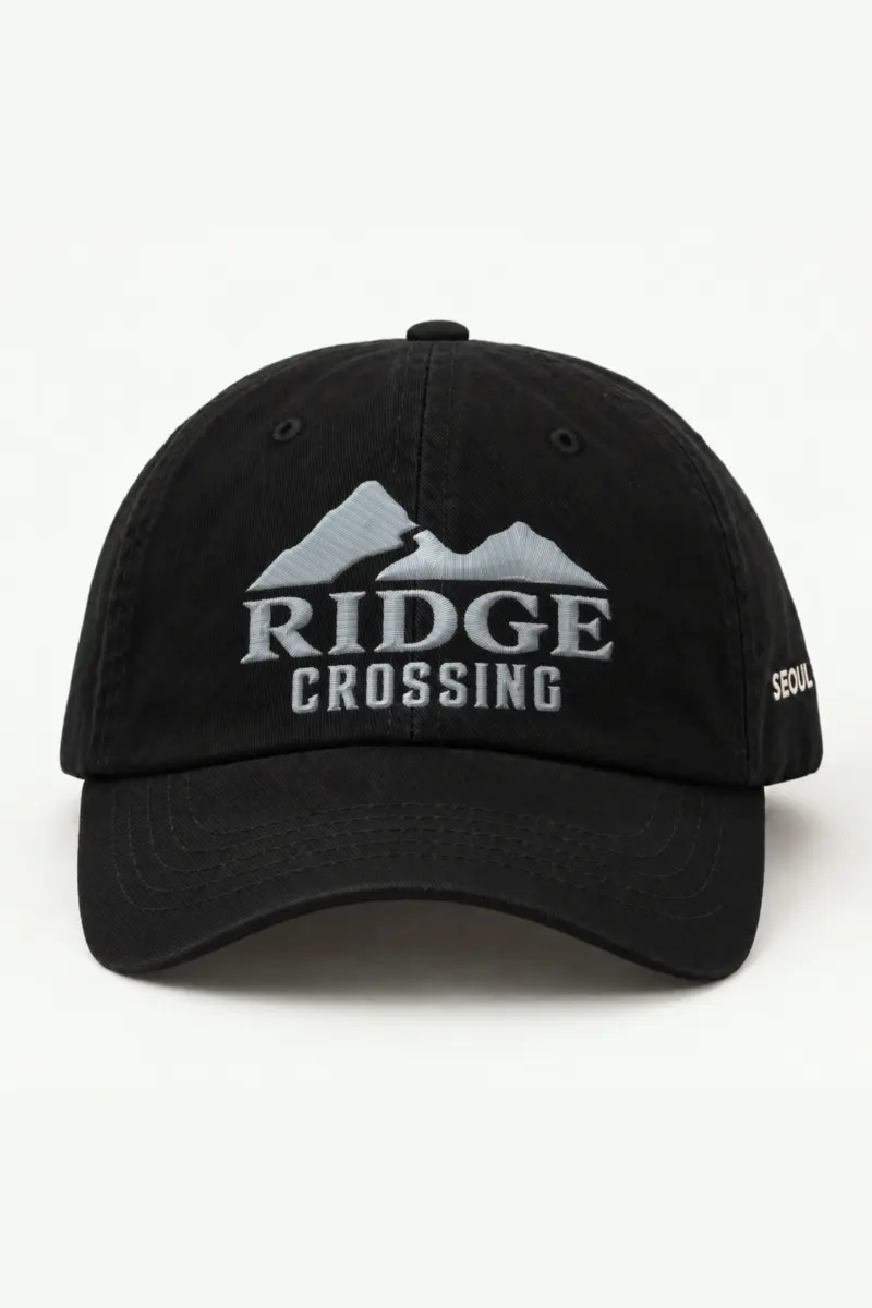 "Ridge Crossing" Classic Dad Hat · Embroidered — black/cap-front