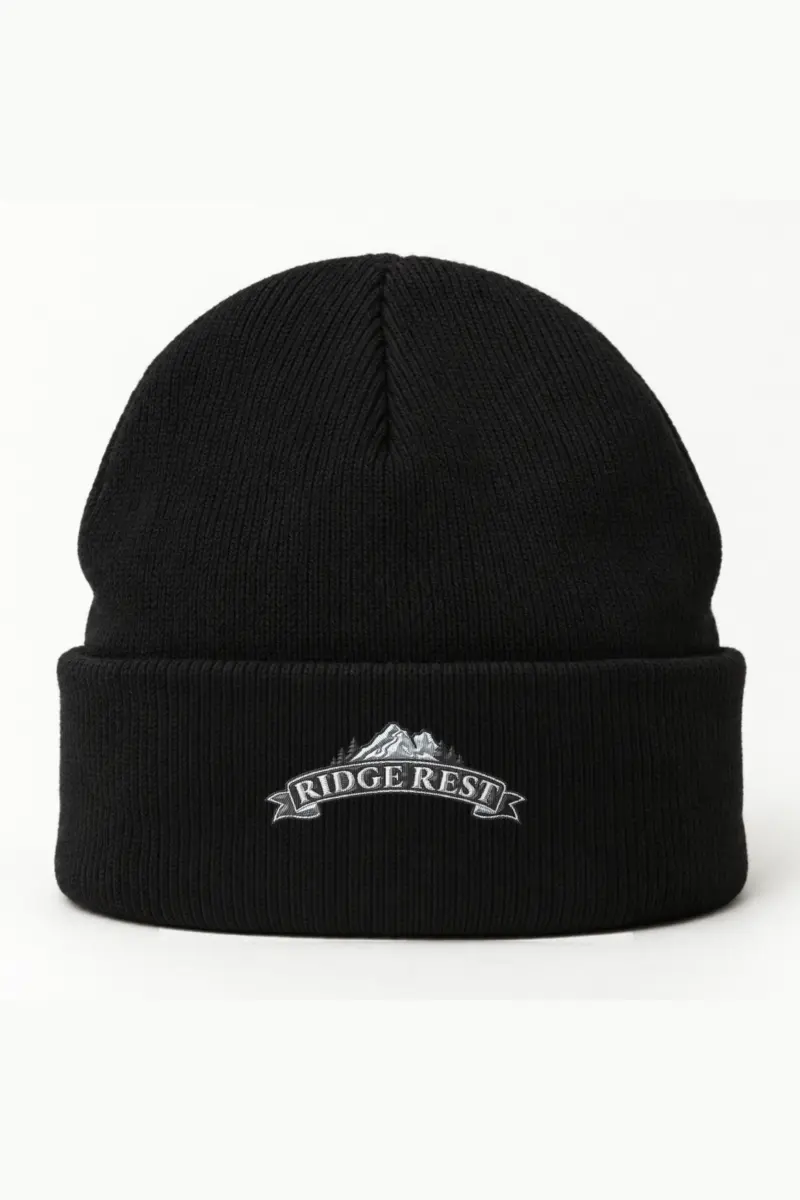 “Ridge Rest” Cuffed Beanie · Embroidered