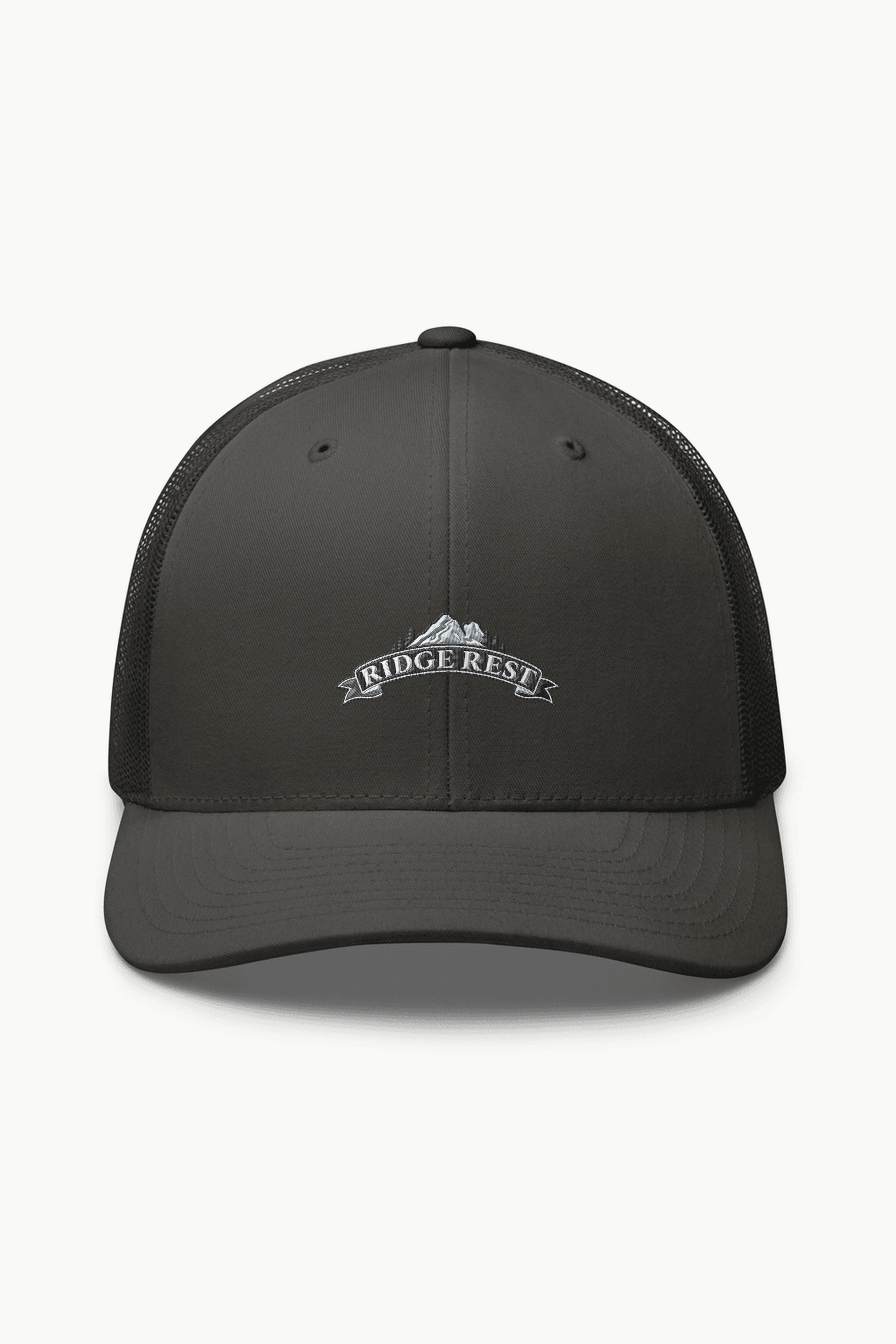 "Ridge Rest" Retro Trucker Cap · Embroidered