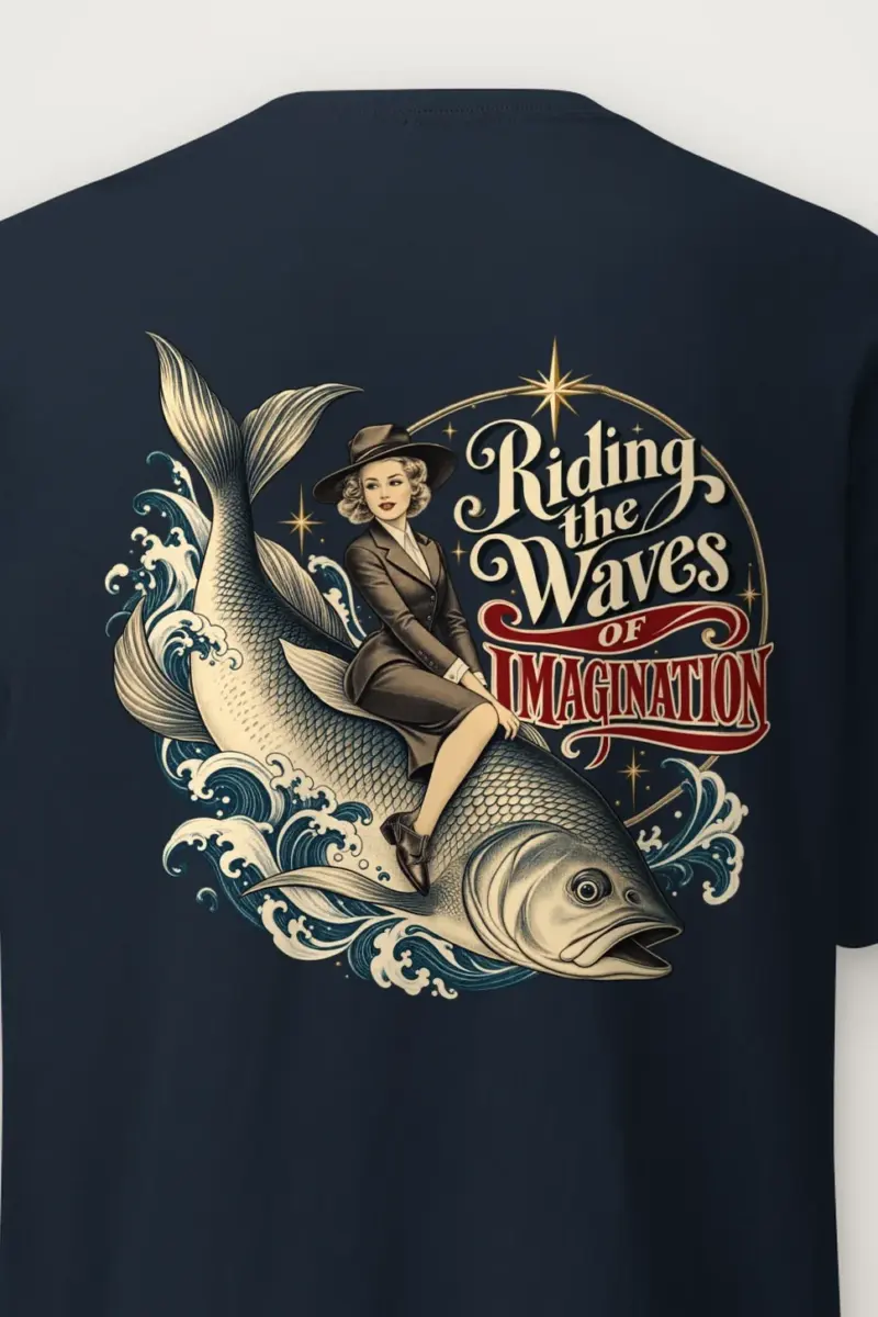 "Riding the Waves" Heavyweight Unisex Crewneck T-shirt