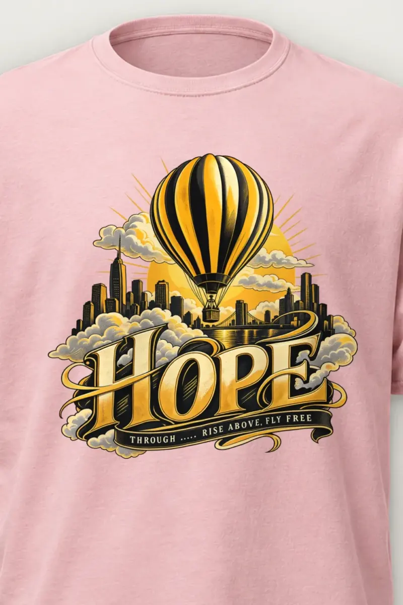 "Rise Above, Fly Free" Heavyweight Unisex Crewneck T-shirt