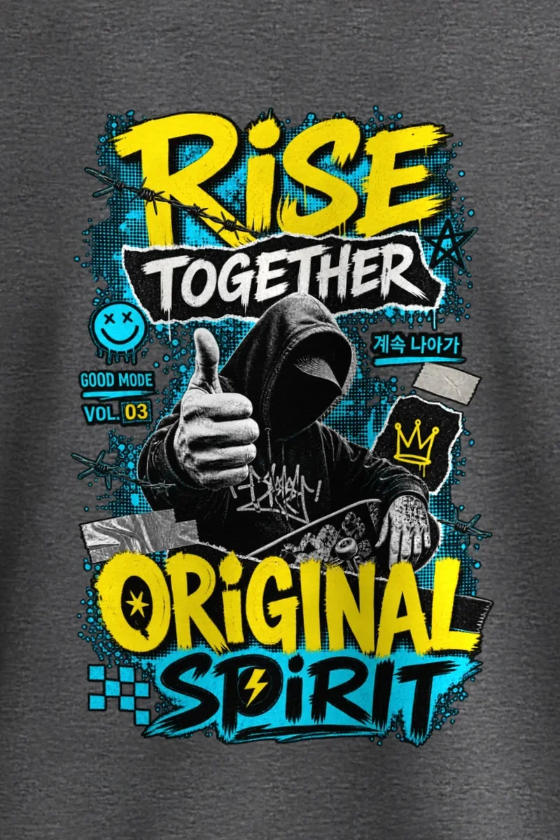 "Rise Together" Unisex Crewneck Sweatshirt - the graphic up close