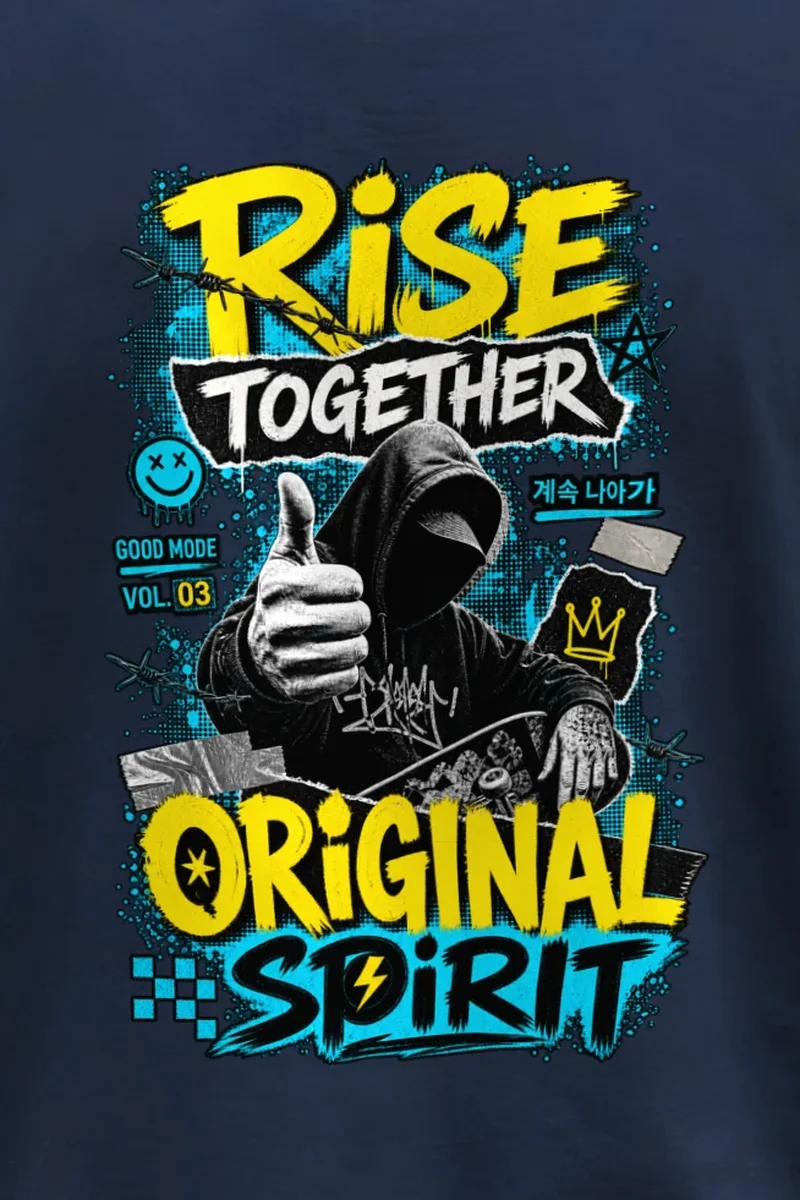 "Rise Together" Unisex Longsleeve T-shirt - the graphic up close