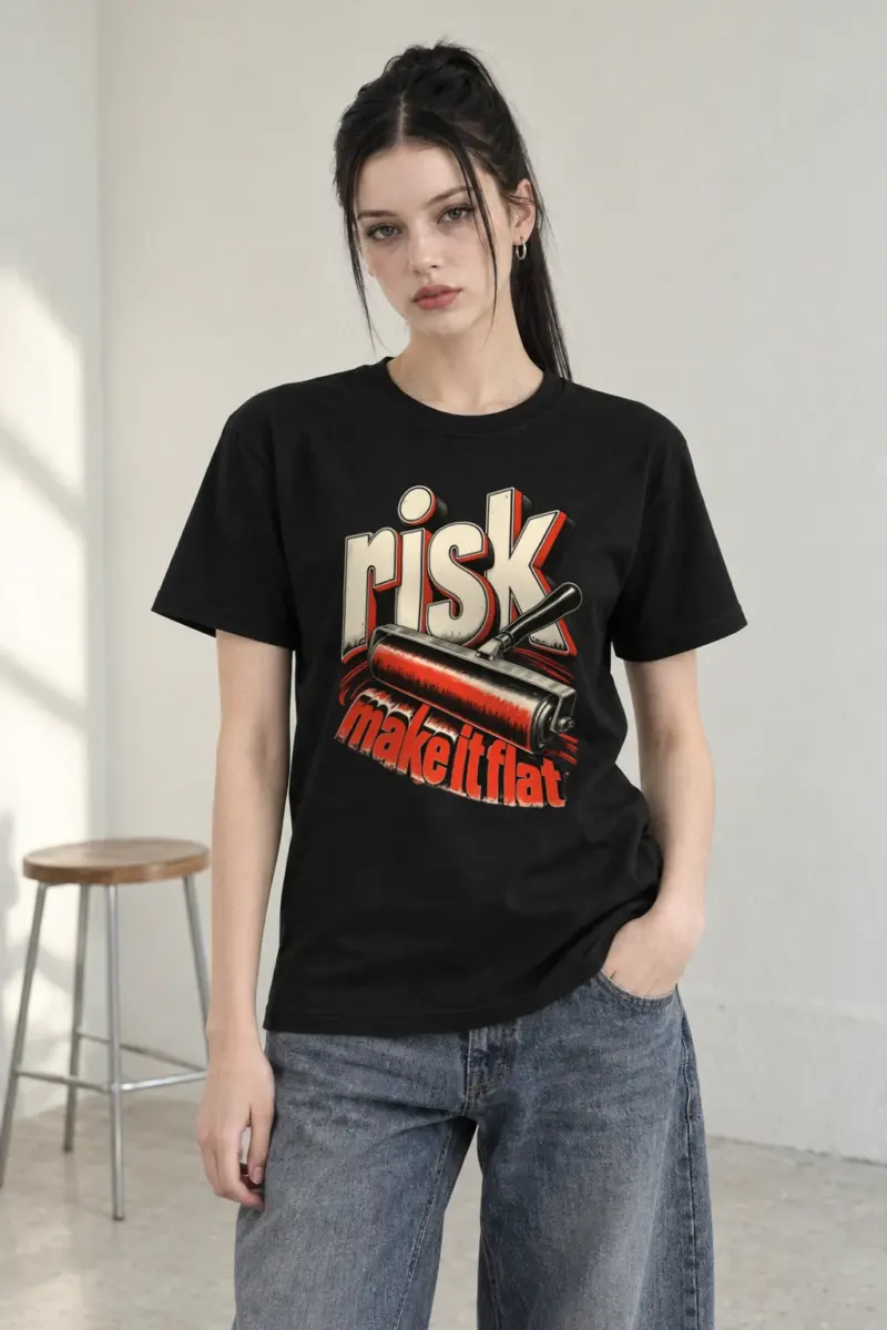 "risk make it flat" Heavyweight Unisex Crewneck T-shirt
