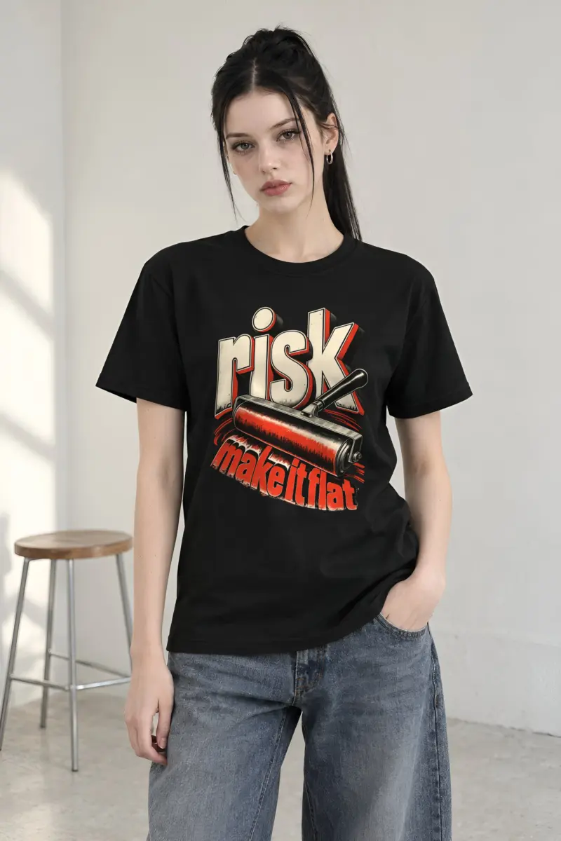 "risk make it flat" Heavyweight Unisex Crewneck T-shirt