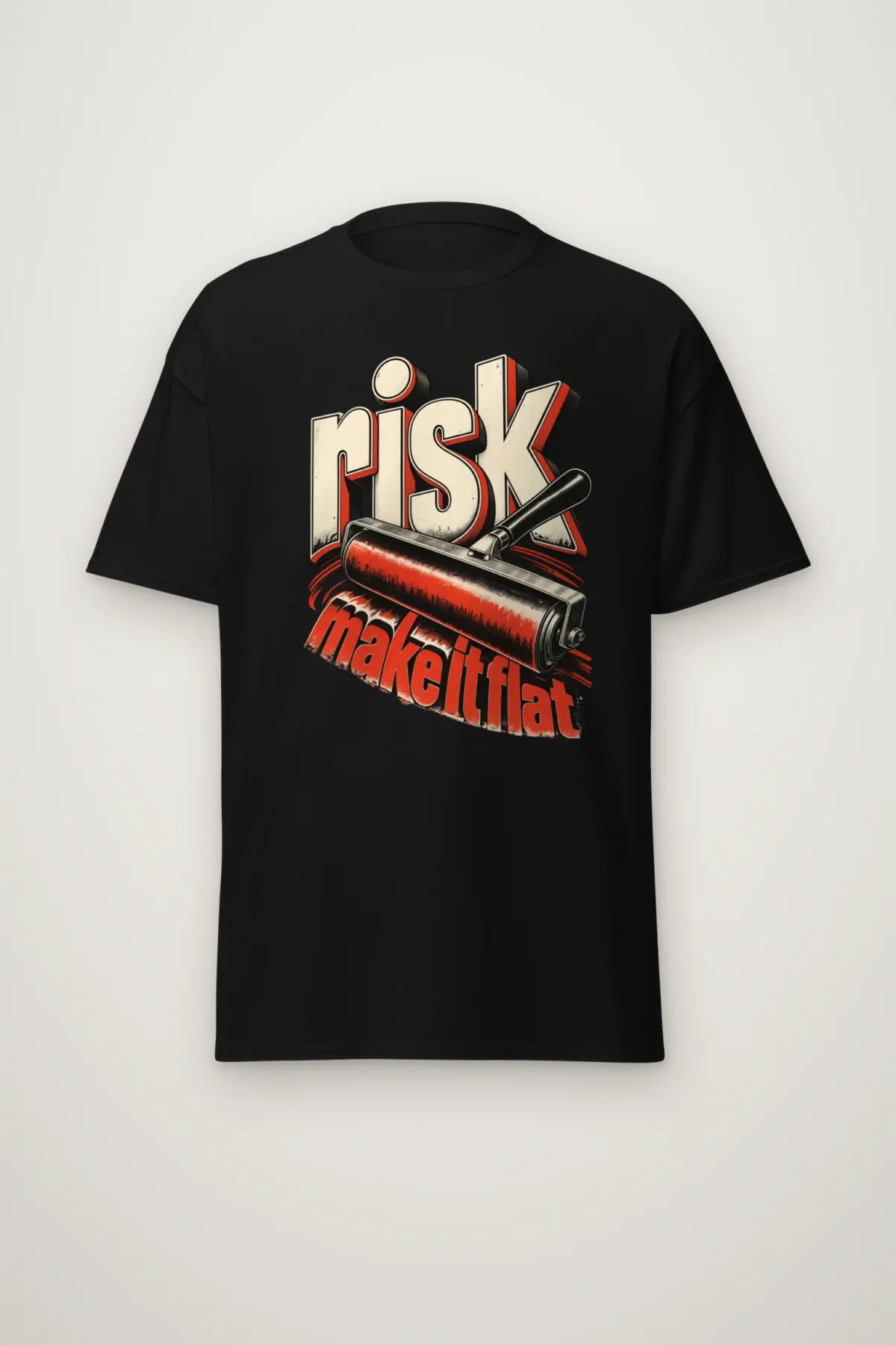 "risk make it flat" Heavyweight Unisex Crewneck T-shirt