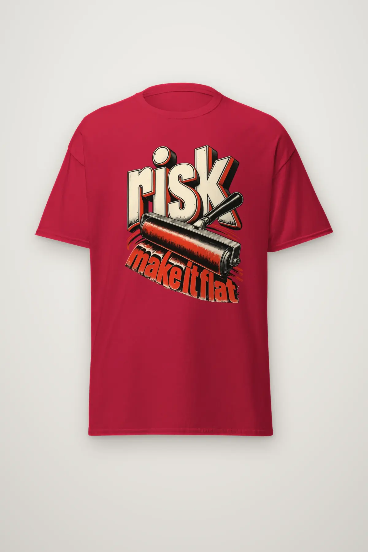 "risk make it flat" Heavyweight Unisex Crewneck T-shirt