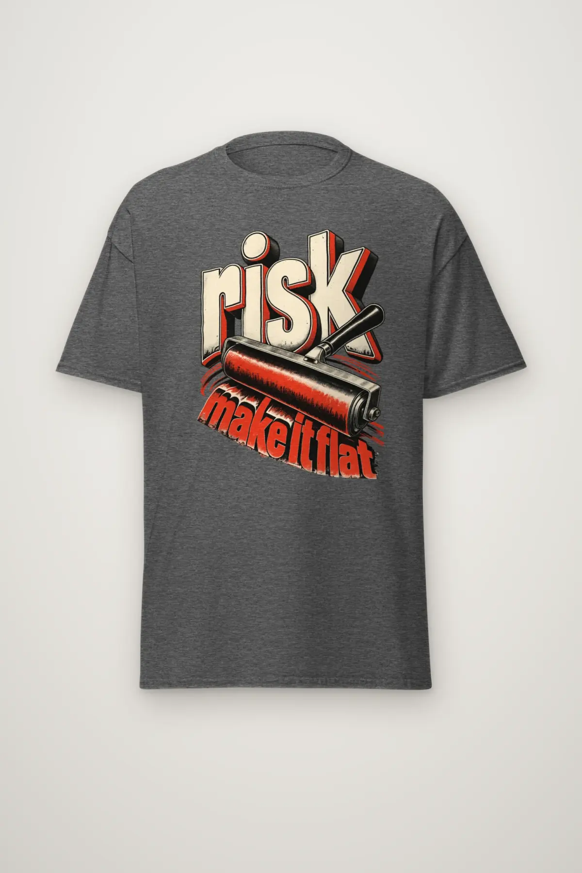 "risk make it flat" Heavyweight Unisex Crewneck T-shirt