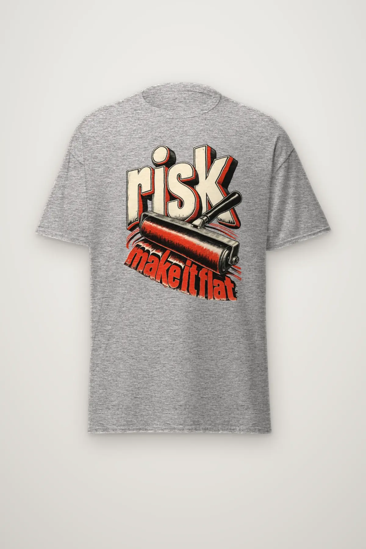 "risk make it flat" Heavyweight Unisex Crewneck T-shirt