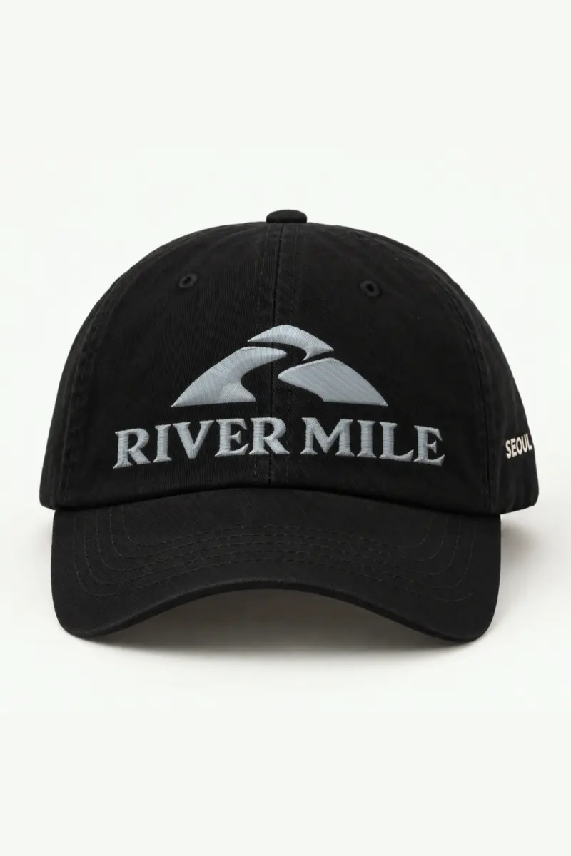 "River Mile" Classic Dad Hat · Embroidered — black/cap-front
