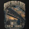 "River Train at Dusk" Heavyweight Unisex Crewneck T-shirt