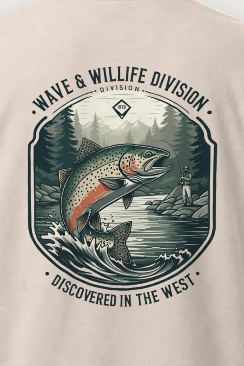 "Riverbound Angler" Heavyweight Unisex Crewneck T-shirt