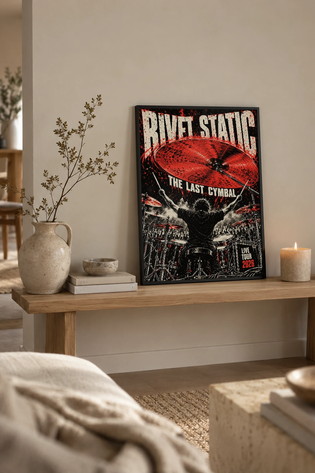 "Rivet Static The Last Cymbal" Premium Wooden Framed Poster