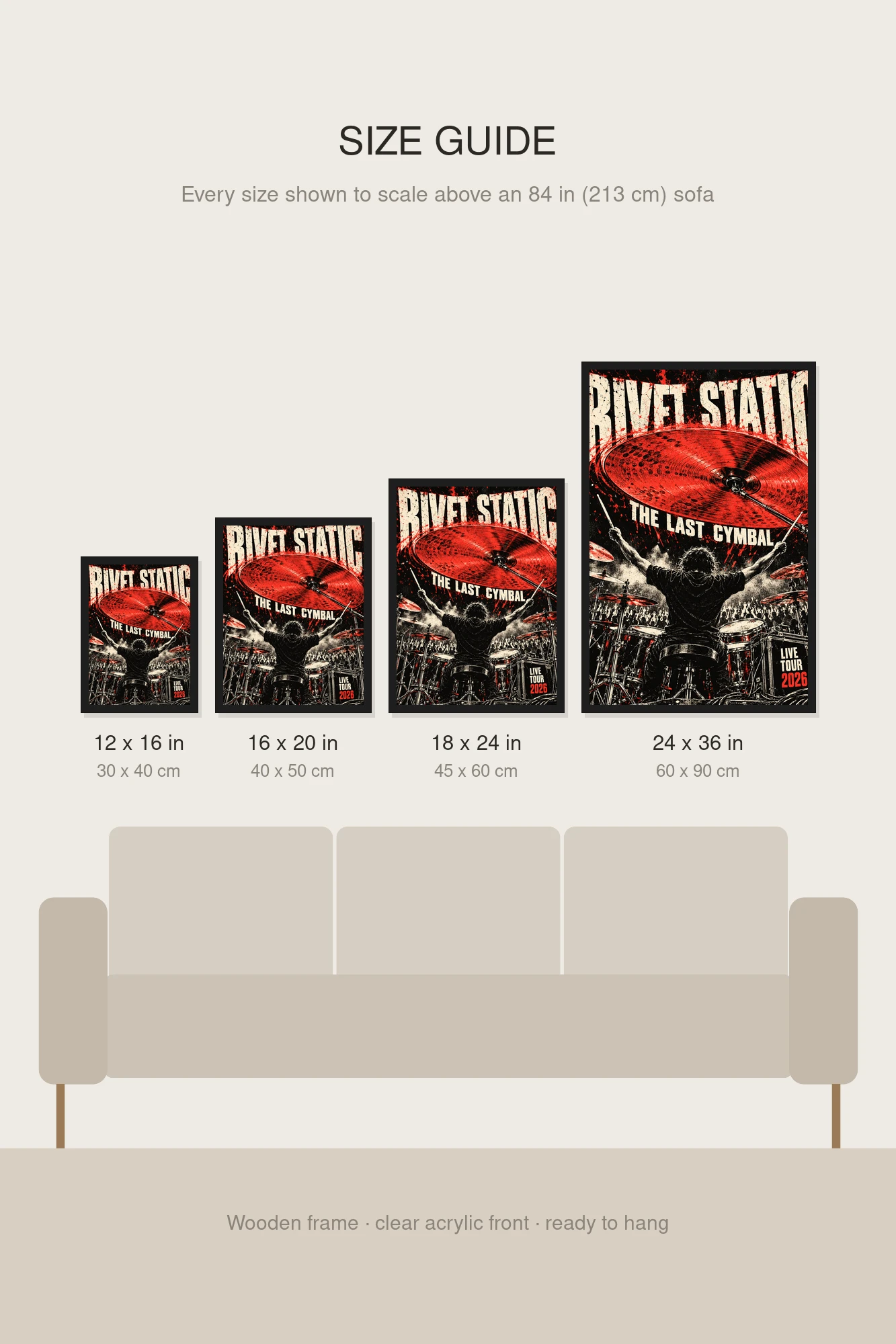 "Rivet Static The Last Cymbal" Premium Wooden Framed Poster