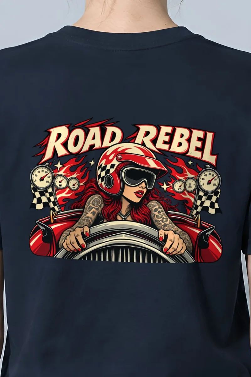 "Road Rebel" Heavyweight Unisex Crewneck T-shirt