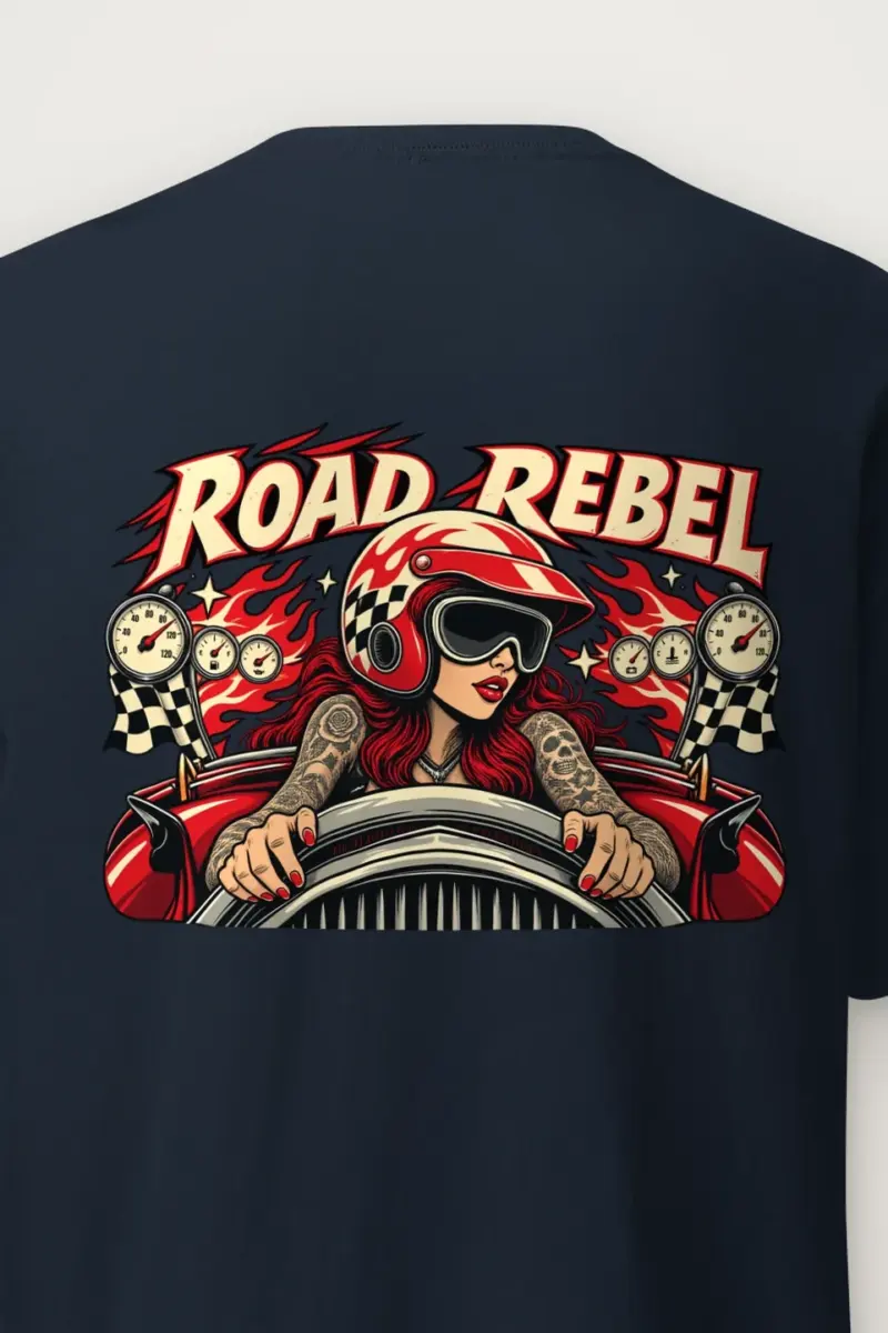 "Road Rebel" Heavyweight Unisex Crewneck T-shirt