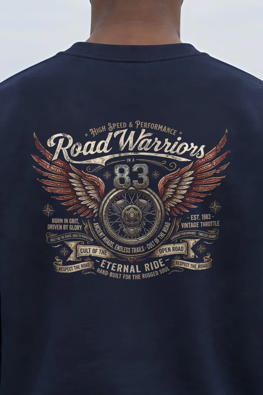 "Road Warriors 83" 1 Crewneck Sweatshirt - the graphic up close