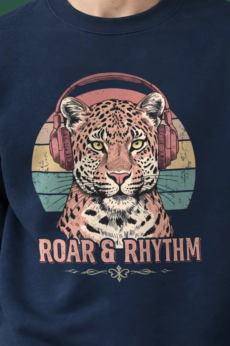 "Roar & Rhythm" 1 Crewneck Sweatshirt - the graphic up close