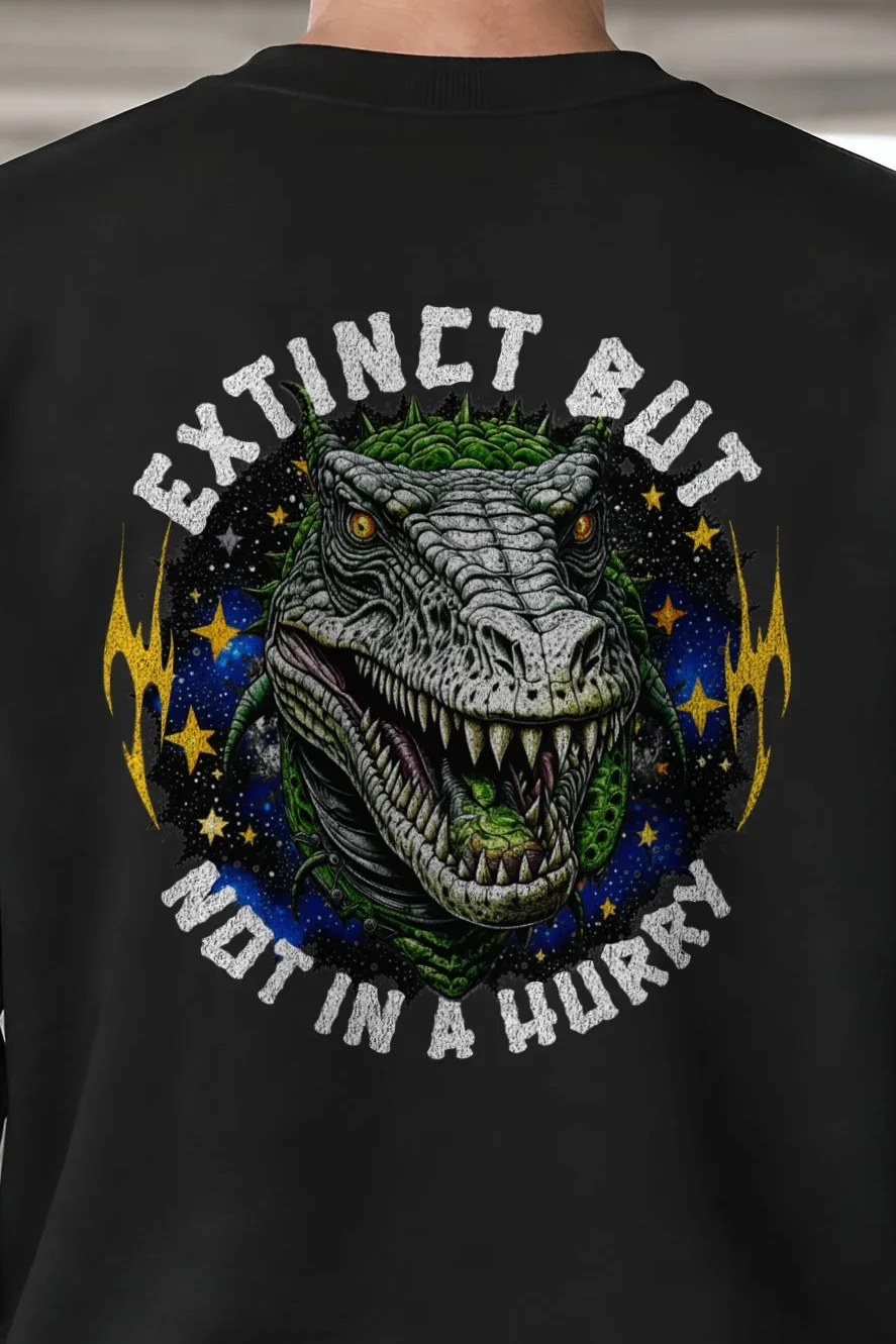 "Roaring T-Rex Stars" 1 Crewneck Sweatshirt - the graphic up close