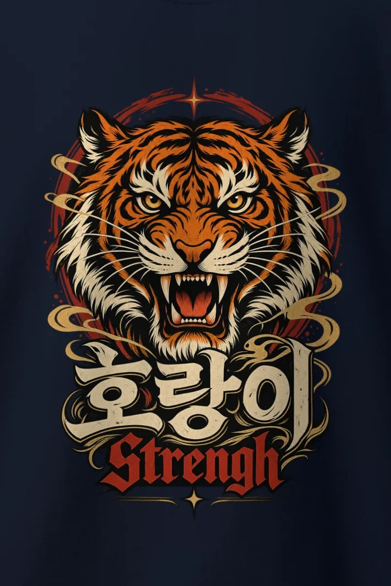 "Roaring Tiger Head" Heavy Blend Unisex Crewneck Sweatshirt