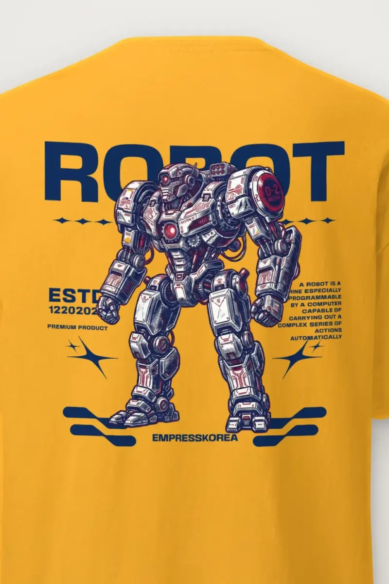 "Robot Anime" Heavyweight Unisex Crewneck T-shirt