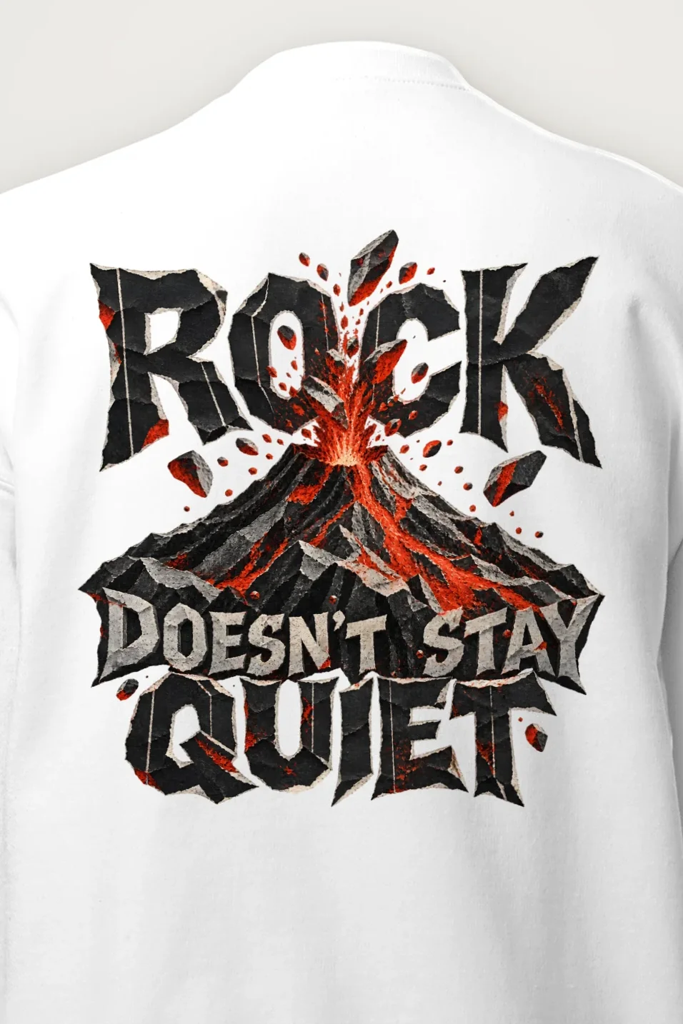"Rock Doesn’t Stay Quiet" Heavy Blend Unisex Crewneck Sweatshirt - the graphic up close
