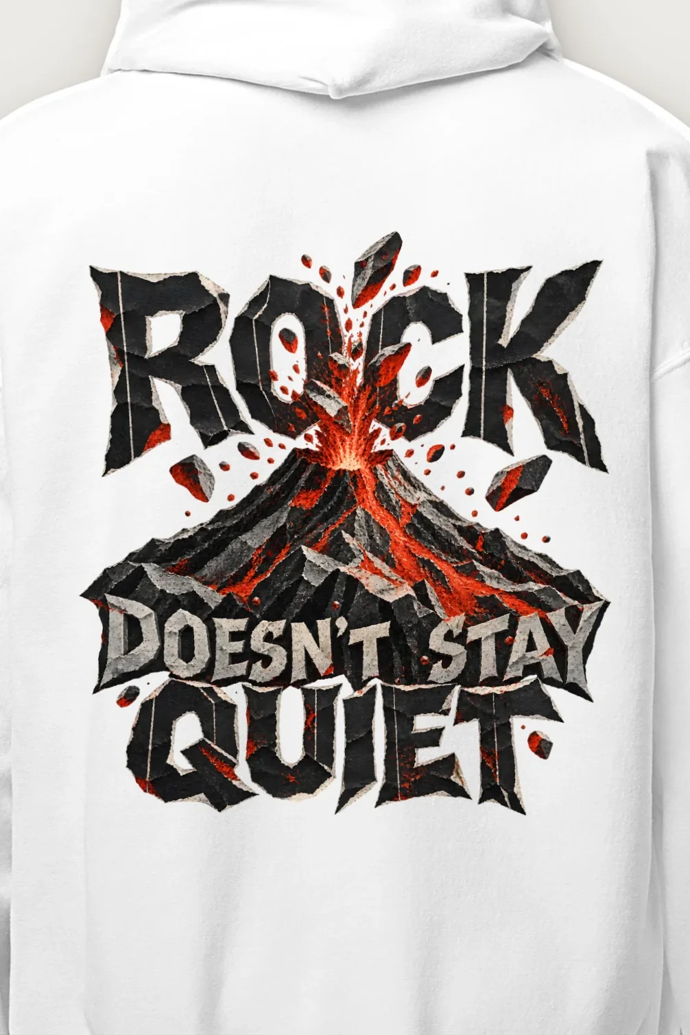 "Rock Doesn’t Stay Quiet" Heavy Blend Unisex Pullover Hoodie - the graphic up close