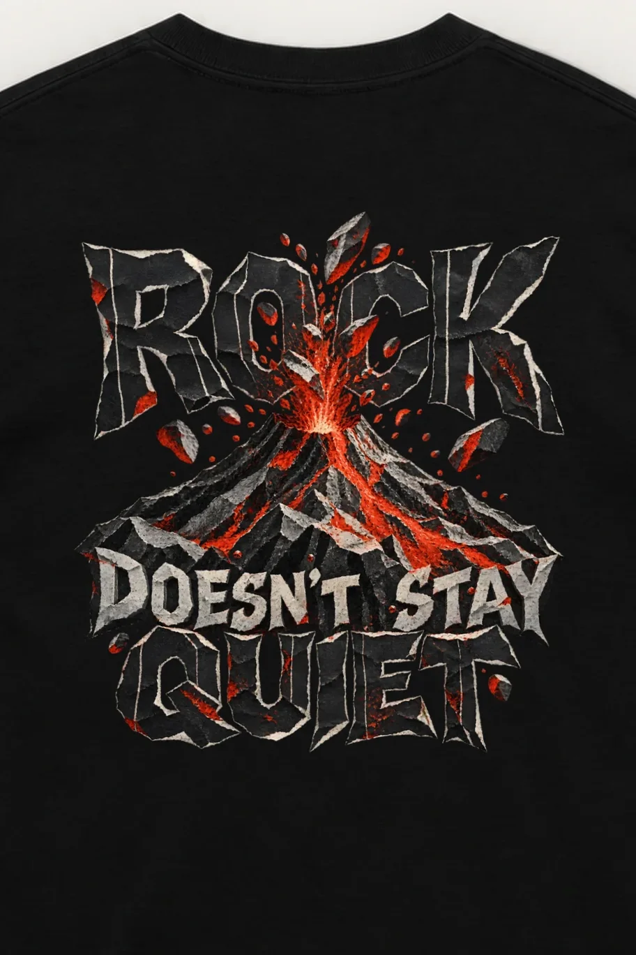 "Rock Doesn’t Stay Quiet" Unisex Longsleeve T-shirt - the graphic up close