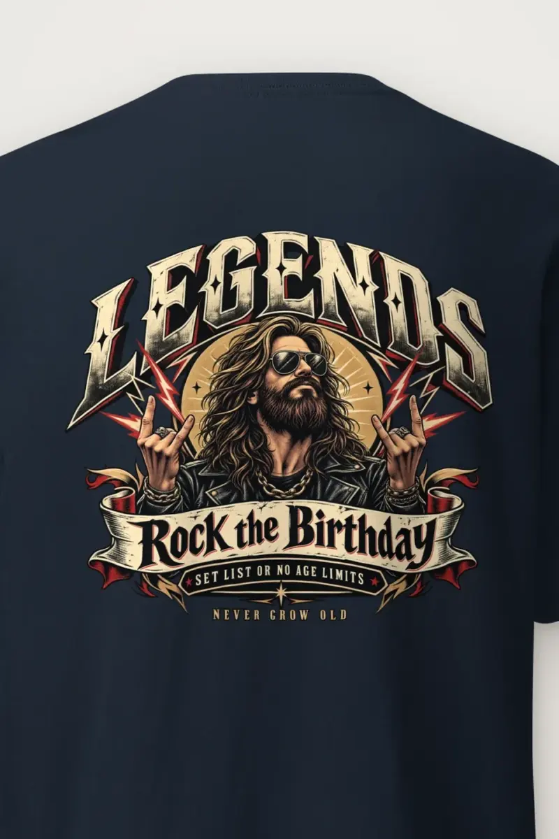 "Rock The Birthday" Heavyweight Unisex Crewneck T-shirt