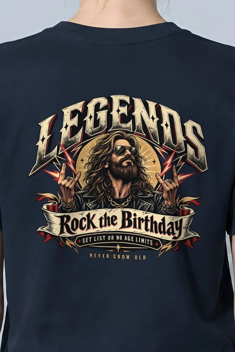"Rock The Birthday" Heavyweight Unisex Crewneck T-shirt