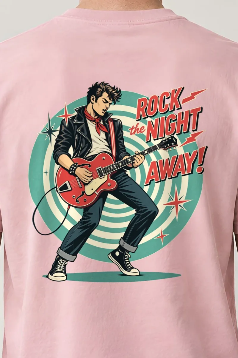 "Rock the Night Away" Heavyweight Unisex Crewneck T-shirt