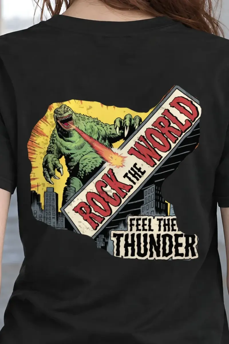 "Rock The World" Heavyweight Unisex Crewneck T-shirt