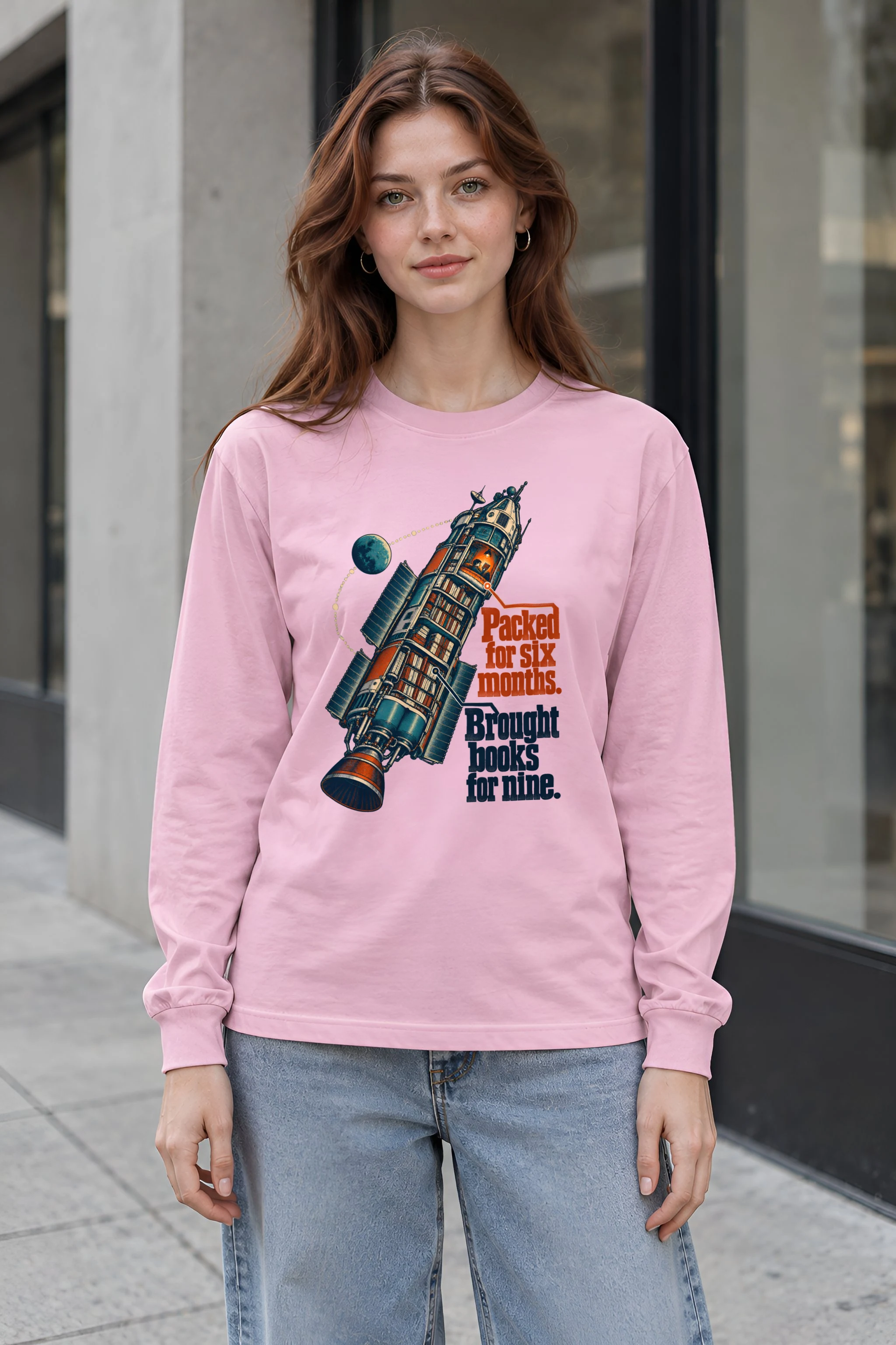 "Rocket Reading Room" Unisex Longsleeve T-shirt