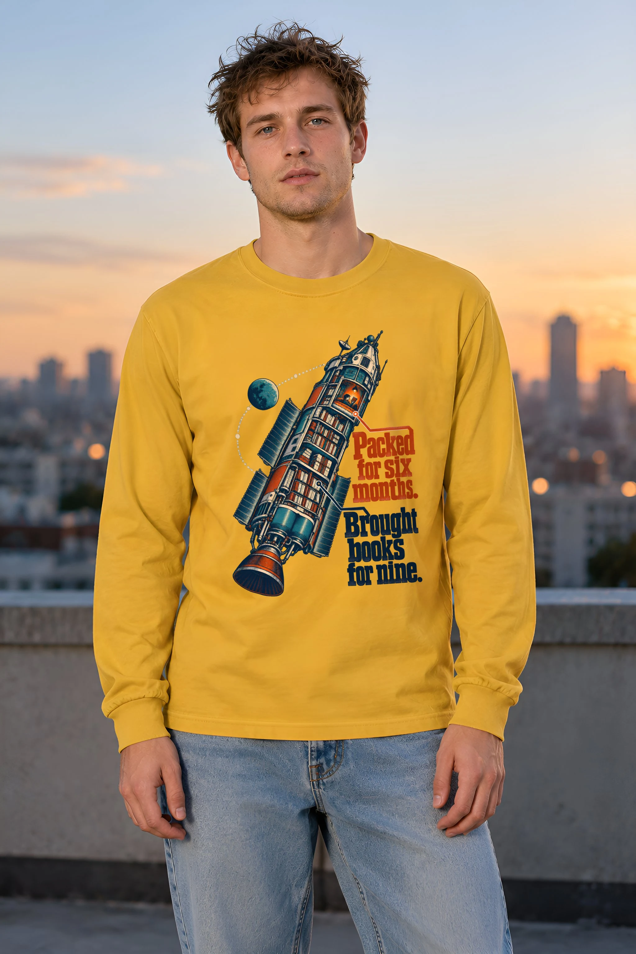 "Rocket Reading Room" Unisex Longsleeve T-shirt