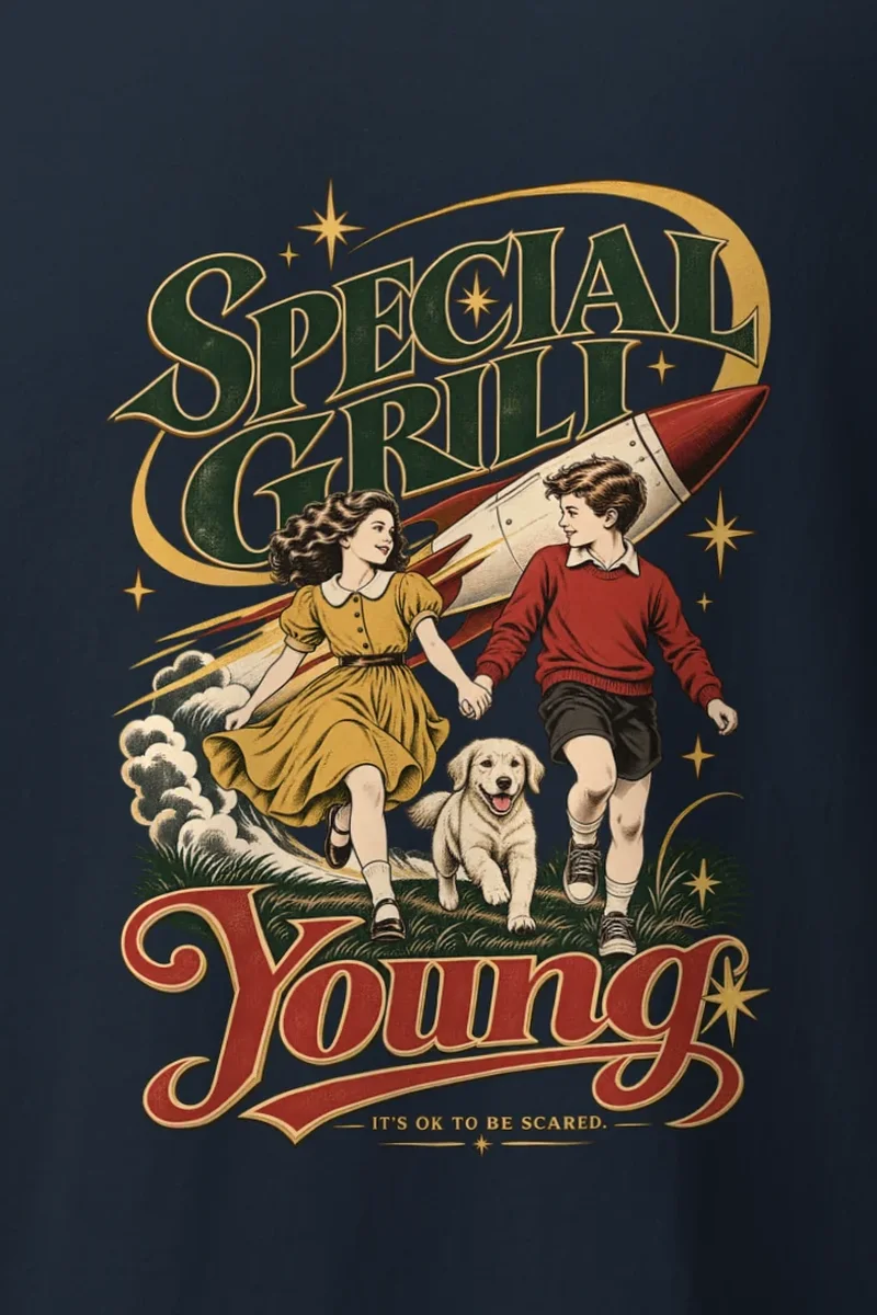 "Rocket Run" Heavyweight Unisex Crewneck T-shirt