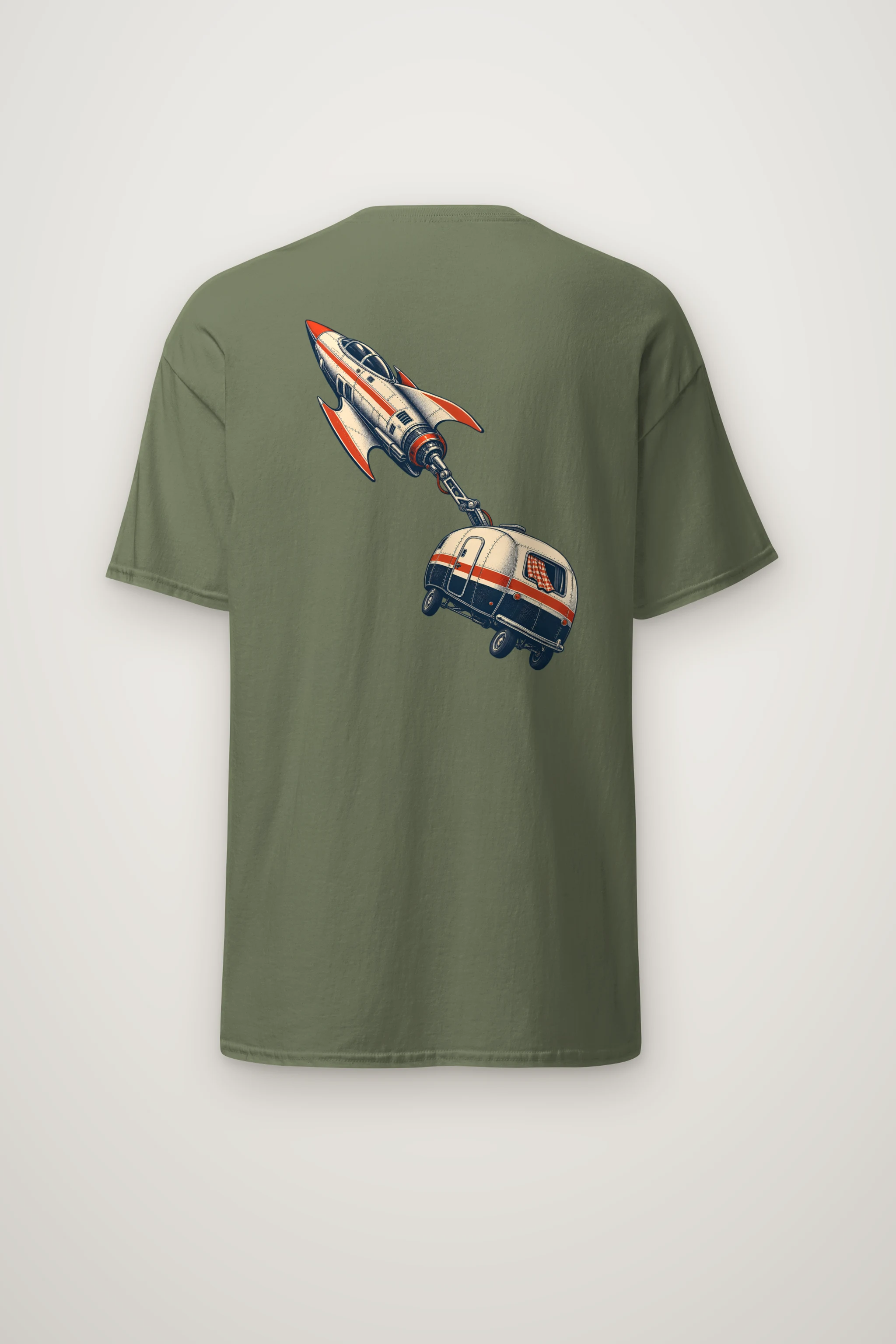 "Rocket Towing Caravan" Heavyweight Unisex Crewneck T-shirt