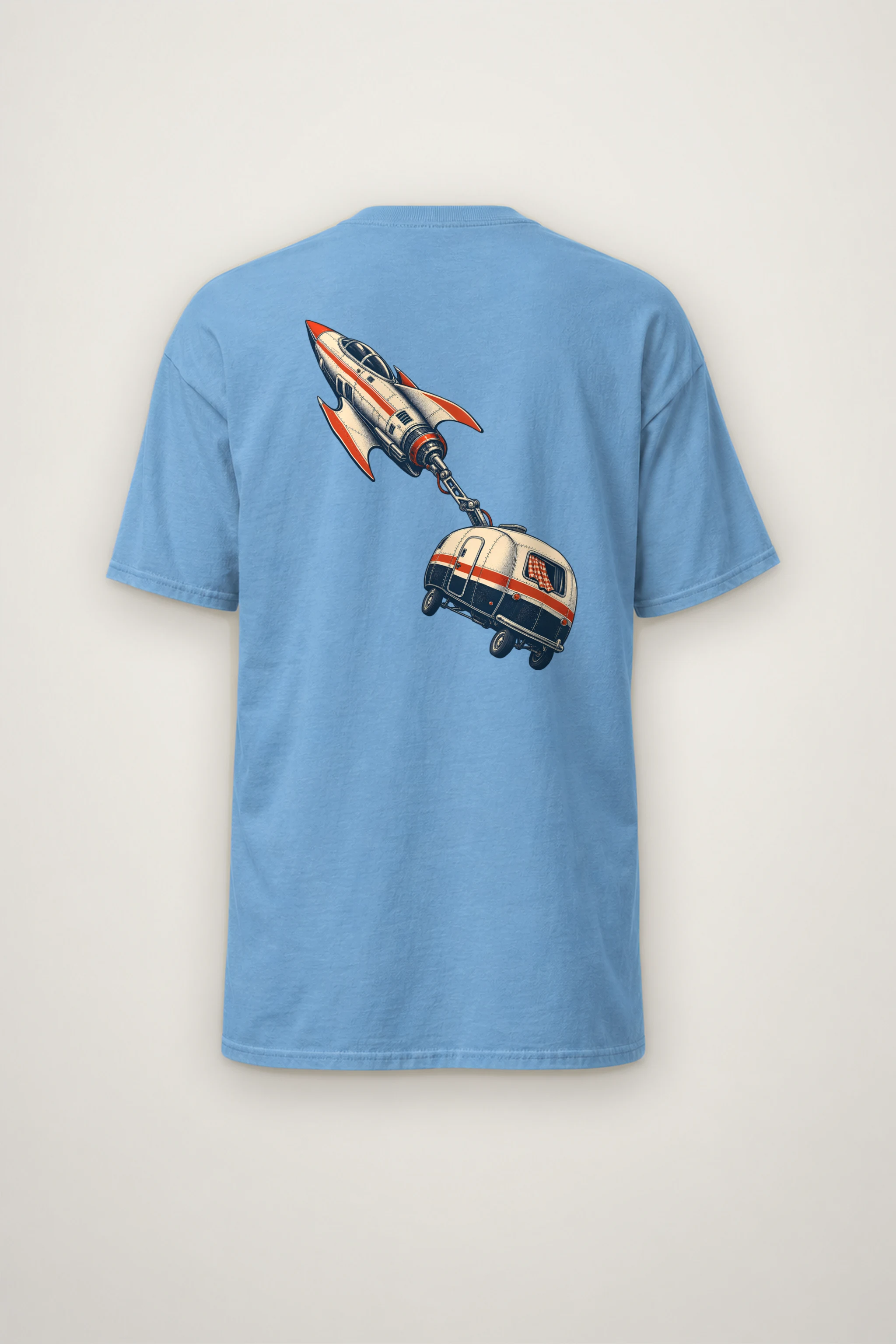 "Rocket Towing Caravan" Heavyweight Unisex Crewneck T-shirt