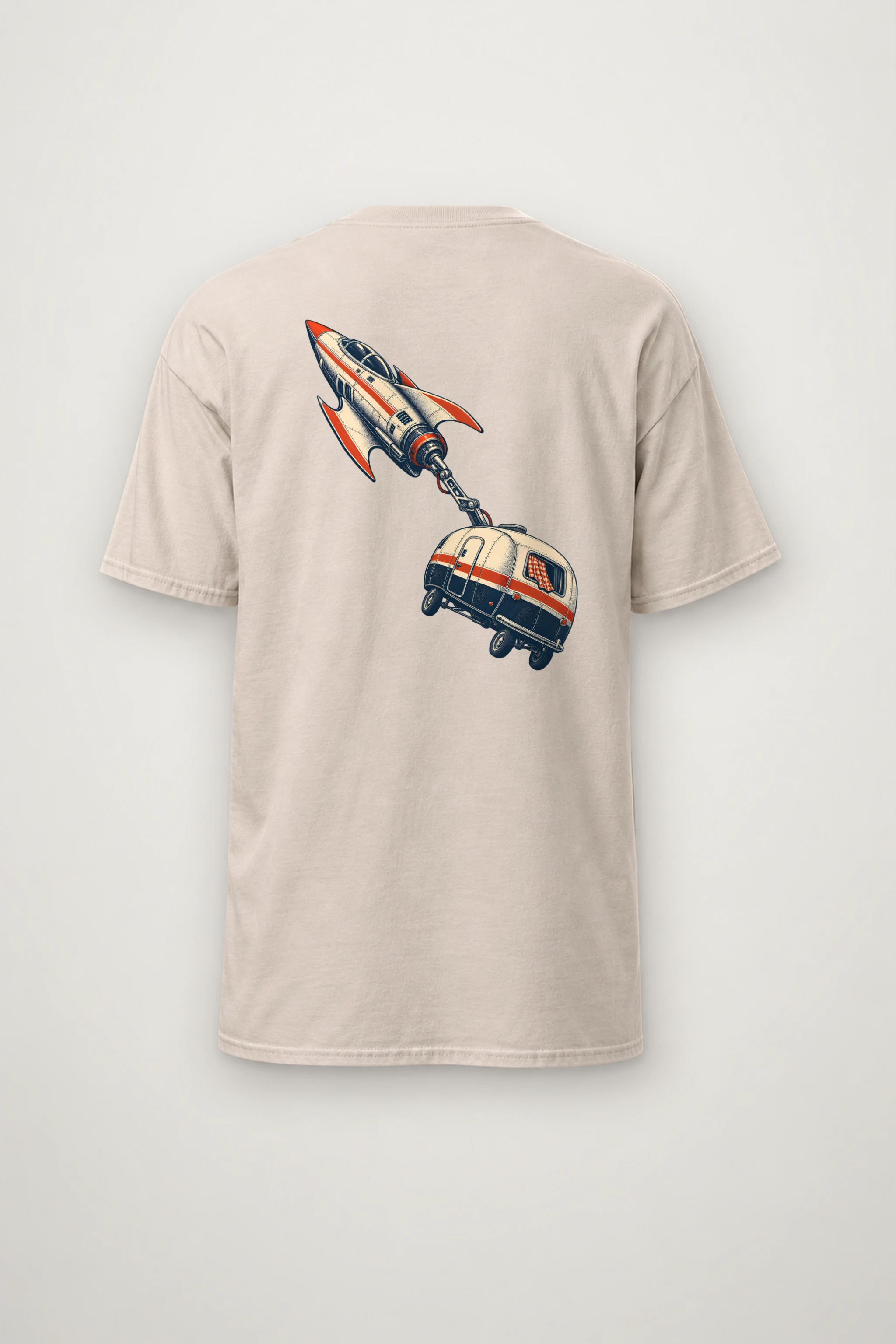 "Rocket Towing Caravan" Heavyweight Unisex Crewneck T-shirt