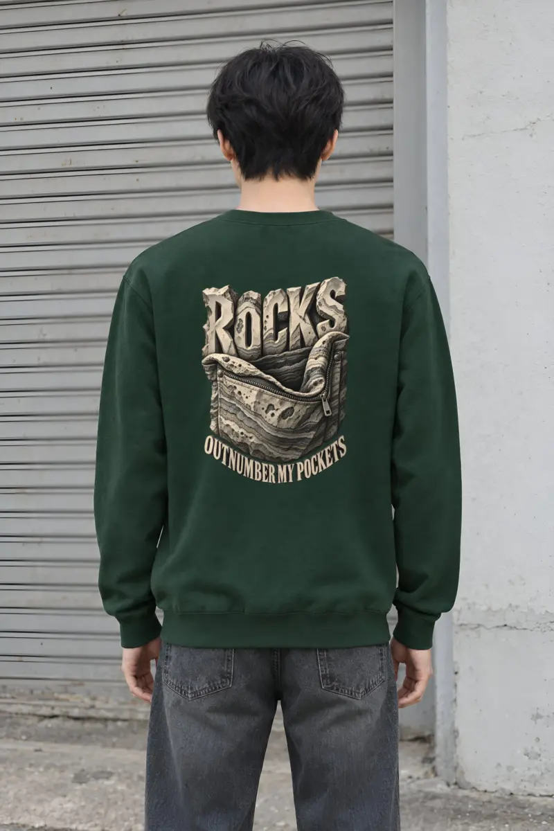 “Rocks Outnumber My Pockets” Heavy Blend Unisex Crewneck Sweatshirt
