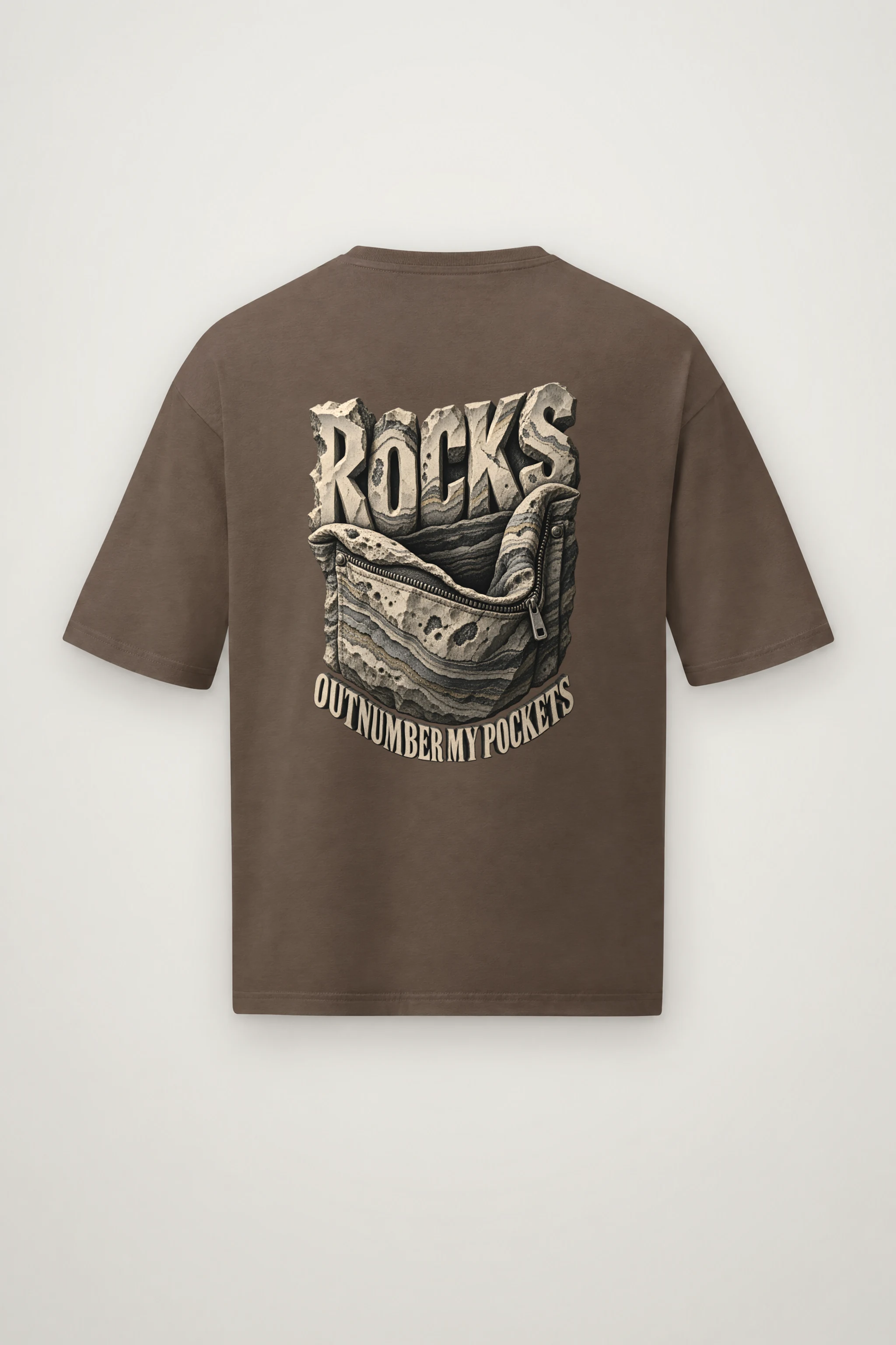 "Rocks Outnumber My Pockets" Men's Oversized Heavyweight Crewneck T-Shirt