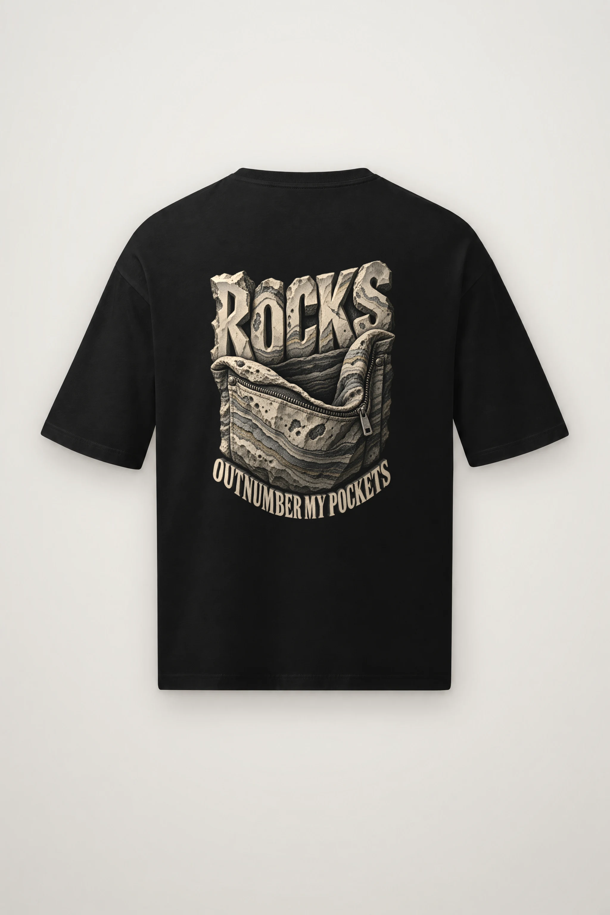 "Rocks Outnumber My Pockets" Men's Oversized Heavyweight Crewneck T-Shirt